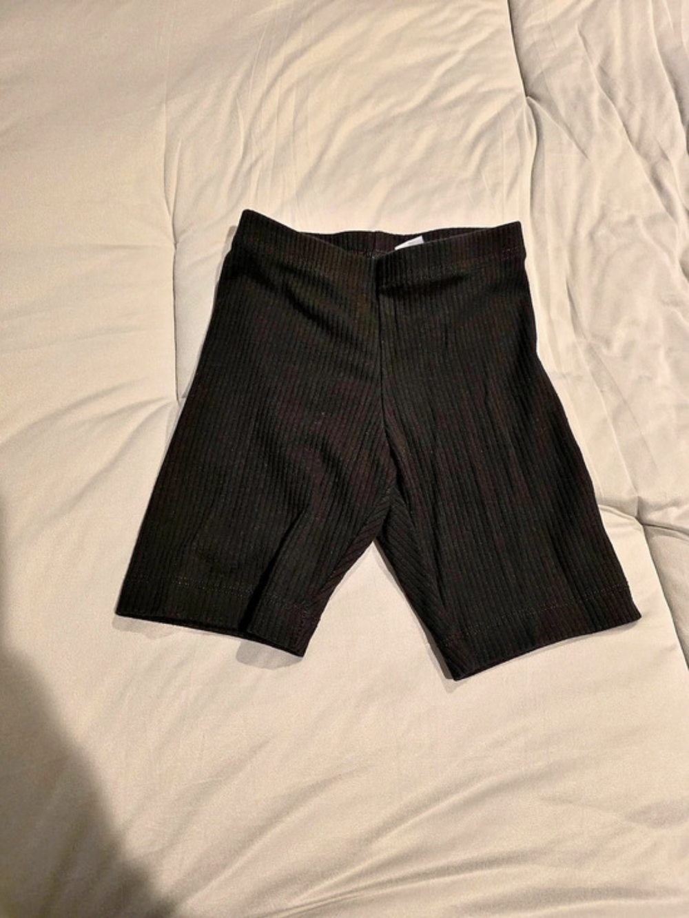 Ribbed Bike Shorts in Black